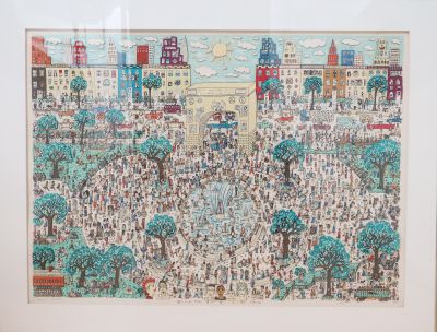 « Washington ain’t no square park » de James Rizzi (1950-2011)