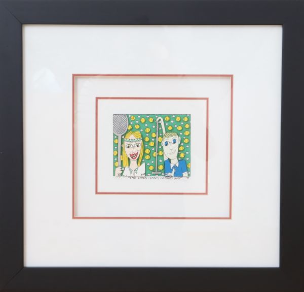 « She likes tennis - He likes Golf » de James Rizzi (1950-2011)