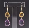Jolie paire de pendants d'oreilles en or jaune 18K
