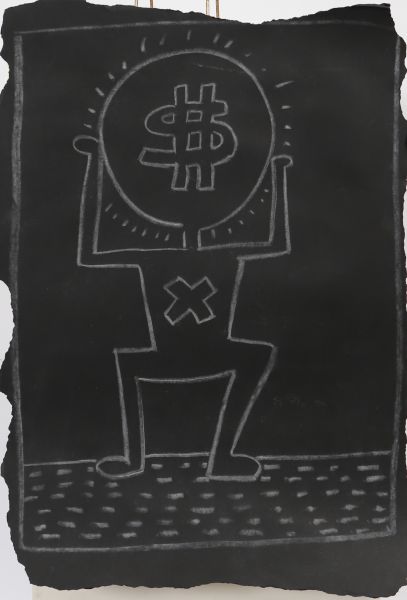 Subway Drawing - Keith Haring (1958-1990) Attribué à