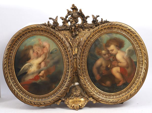 Paire de tableaux XIXème siècle « Jalousie »