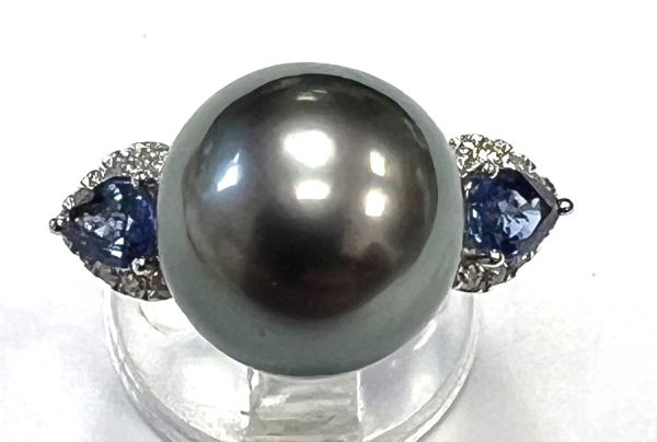 Bague Cocktail Perle grise