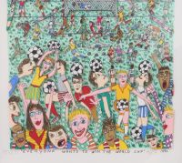 « Everyone wants to win the world cup » de James Rizzi (1950-2011)