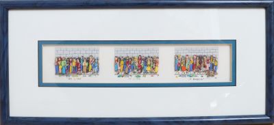 « On Line - in line - in Russia » de James Rizzi (1950-2011)