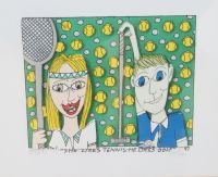 « She likes tennis - He likes Golf » de James Rizzi (1950-2011)