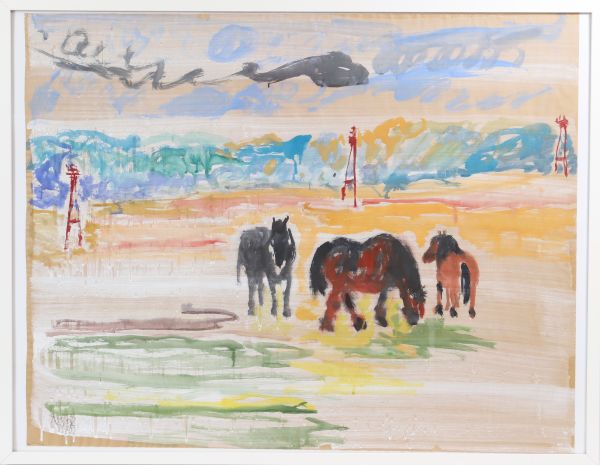 Moritz NEY (né en 1947) - Les chevaux sauvages