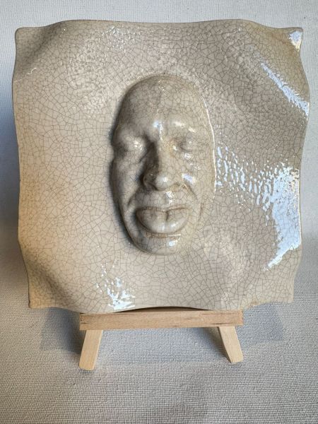 Céramique moquerie craquelée beige, 2025