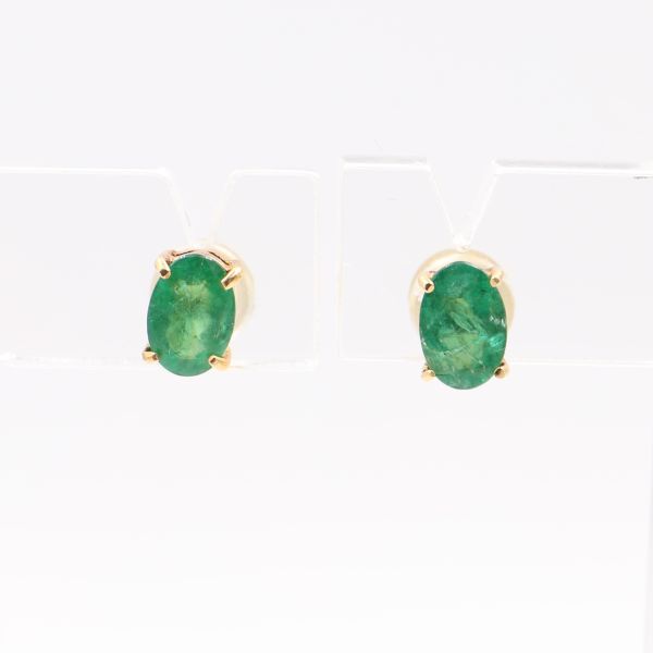 Paire de boutons d'oreilles - Emeraude