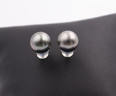 Paire de boutons d'oreilles Perles grises