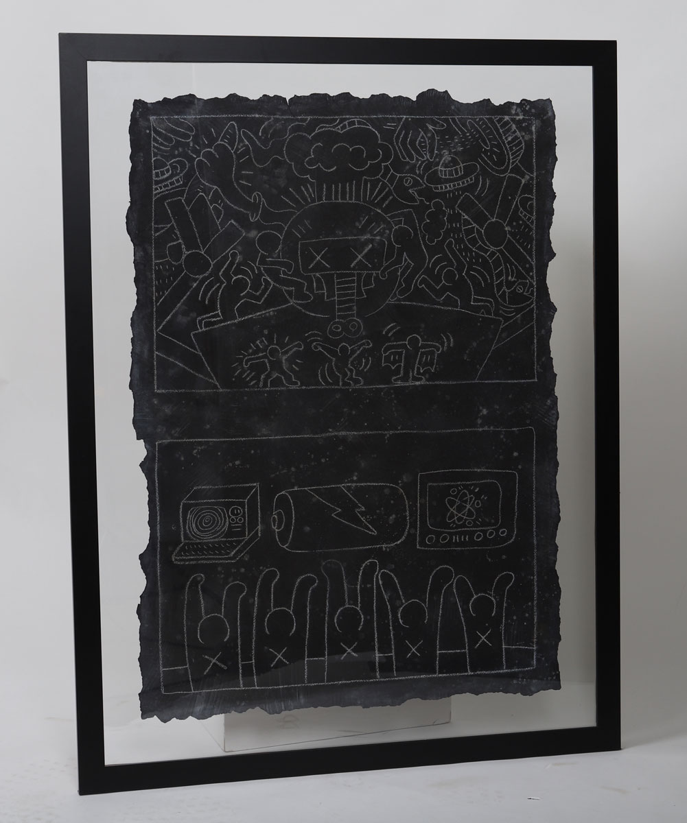Rare Subway Drawing - Keith Haring (1958-1990) Attribué à