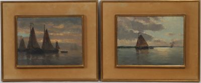 Paire de Marines de Romain Steppe (1859-1927)