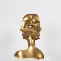 René WIROTH (né en 1945) - Sculpture tricéphale 