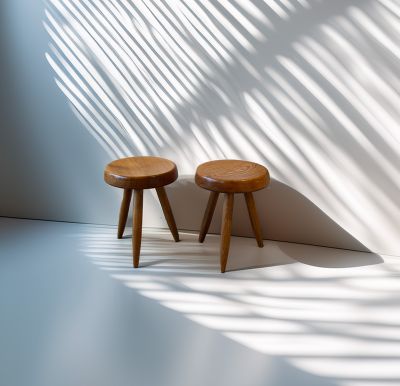 Tabourets dans le goût de Charlotte Perriand (1903-1999)